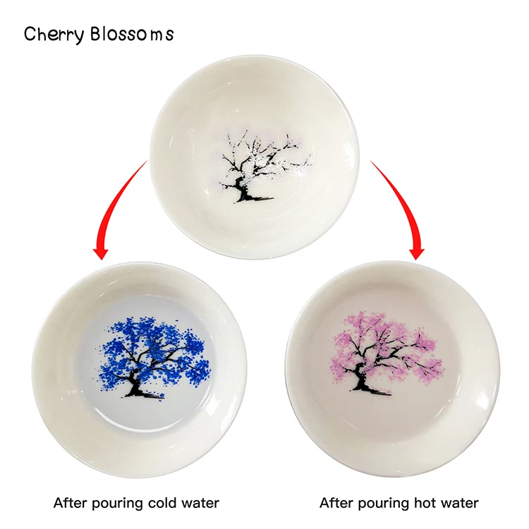  AL-SC01 Cold&Hot Temperature Two-way Color Changing Sakura Sake Cup Cherry/Peach/Plum