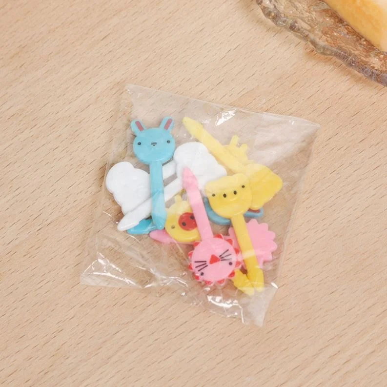 Animal Fruit Fork Food Grade Plastic Mini Cartoon Kids Cake Fruit Toothpick Bento Lunch Bento Accessories