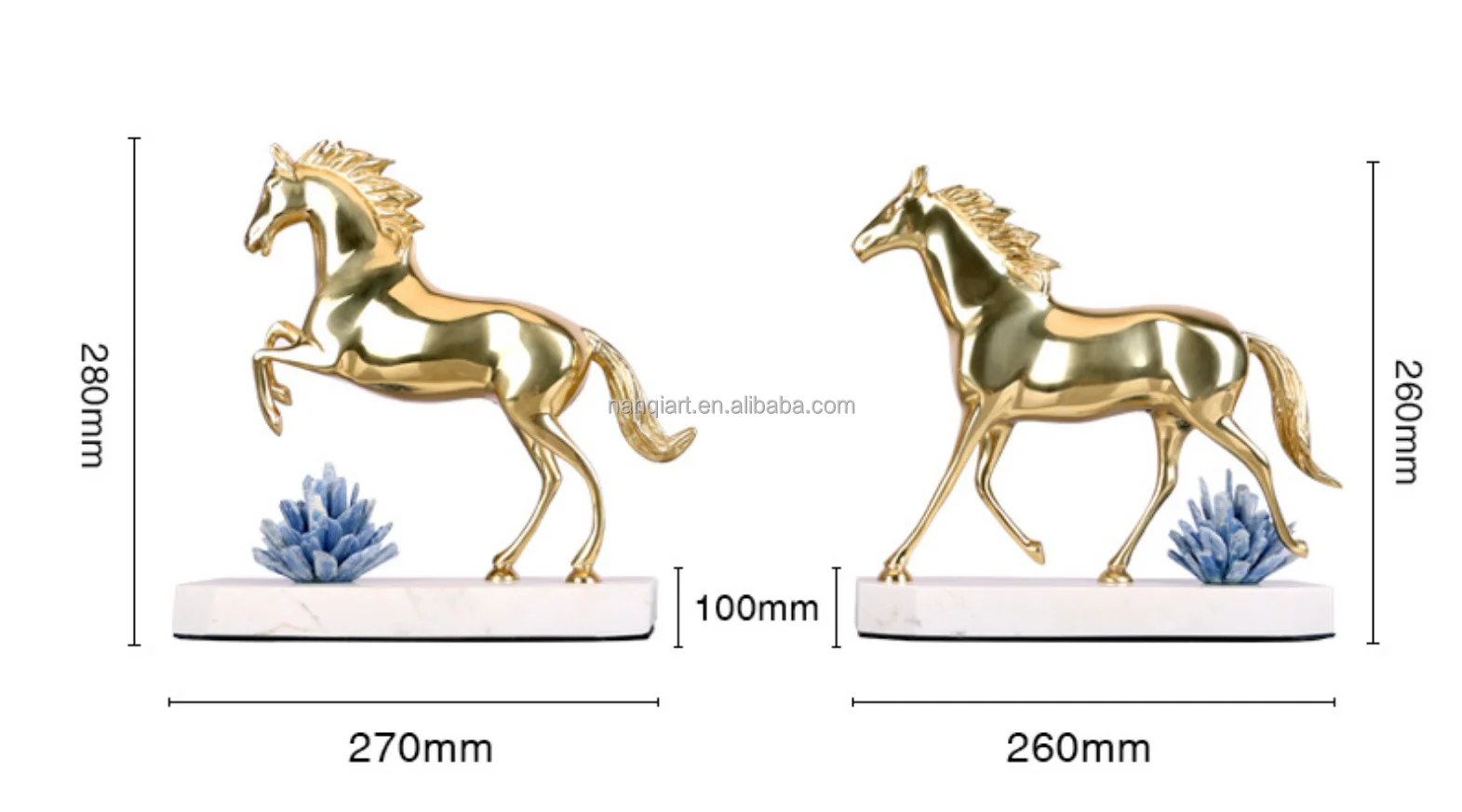 High Quality Handmade Crystal Artificial Copper Figure Abstract Art Statues Creative Home Decor Ornament With Natural Stone Base