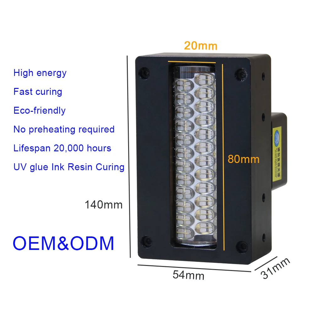 OEM ODM высококачественное водяное охлаждение 365 нм 395 600 Вт высокомощная УФ-лампа для смолы