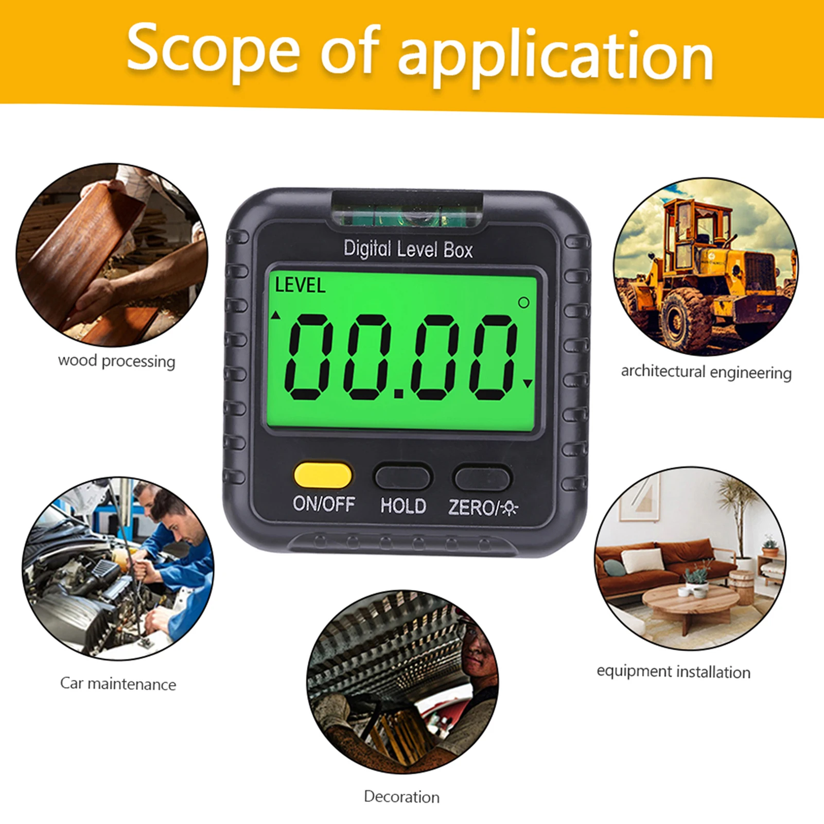 Digital Angle Finder Gauge 360 Degree Mini Digital Protractor Inclinometer Magnetic Angle Cube Electronic Level