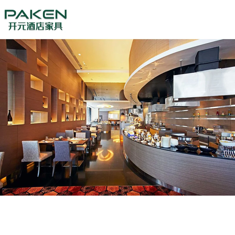 High-End Commercial Hotel Restaurant Table And Chairs Wood Restaurant Furniture Set