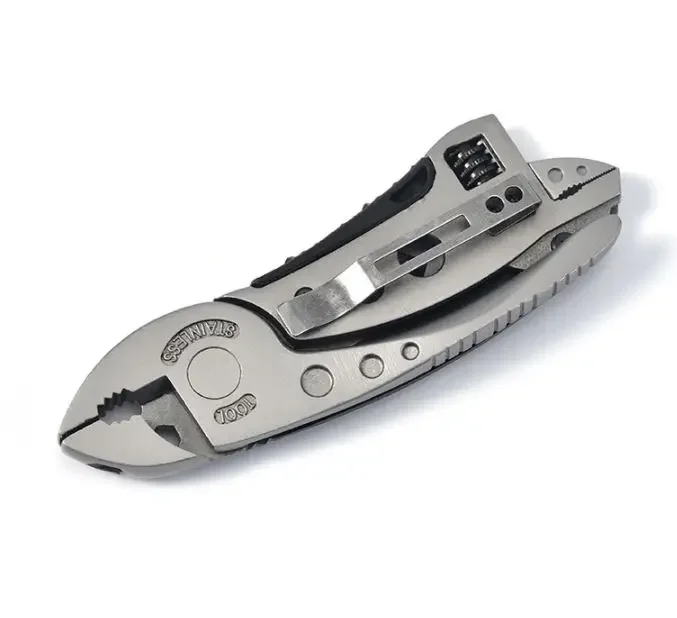Outdoor Camping Adjustable Pocket Knife Screwdriver Set 8 in 1 Wrench Multi Tool Pliers Key Chain