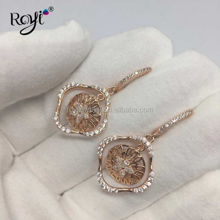Royi New Style silver earrings 925 sterling White CZ Stone earrings women