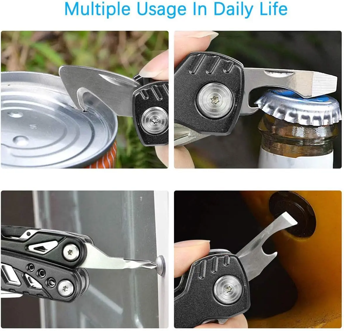 Peaktop  13 in 1 Foldable Pliers, Stainless Steel Multitool with Nylon Bag  Multi Tool Knife Pliers Set
