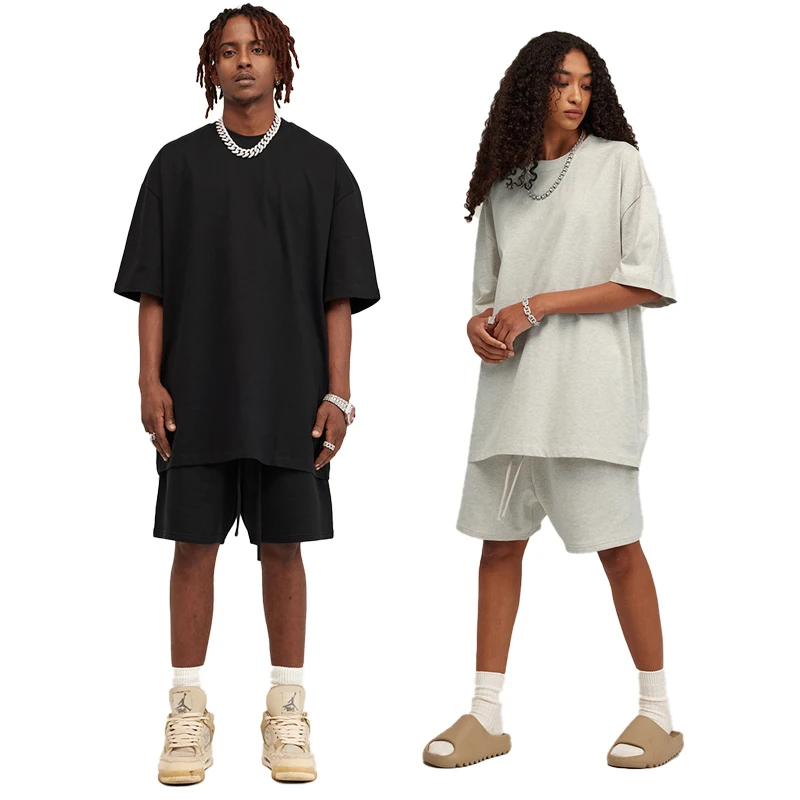 wholesale custom casual high quality 305gsm heavy weight 100 cotton premium fashion loose latest designs suit for men