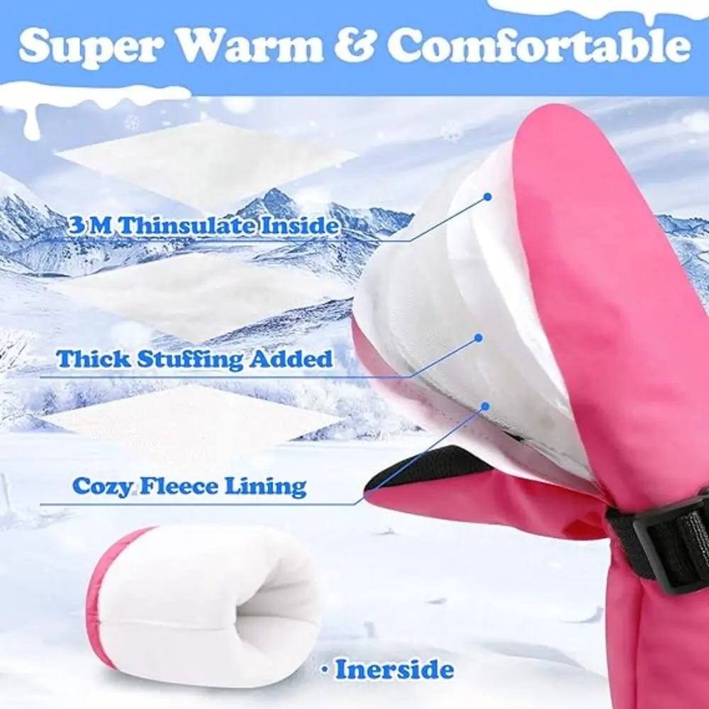 Ski Gloves, Warmest Waterproof and Breathable Snow Gloves for Cold Weather, Fits for Child Outdoor
