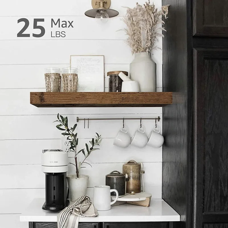Wholesale Wood Hanging Rectangle Wall Shelves Floating Bookshelves for Living Room Decor