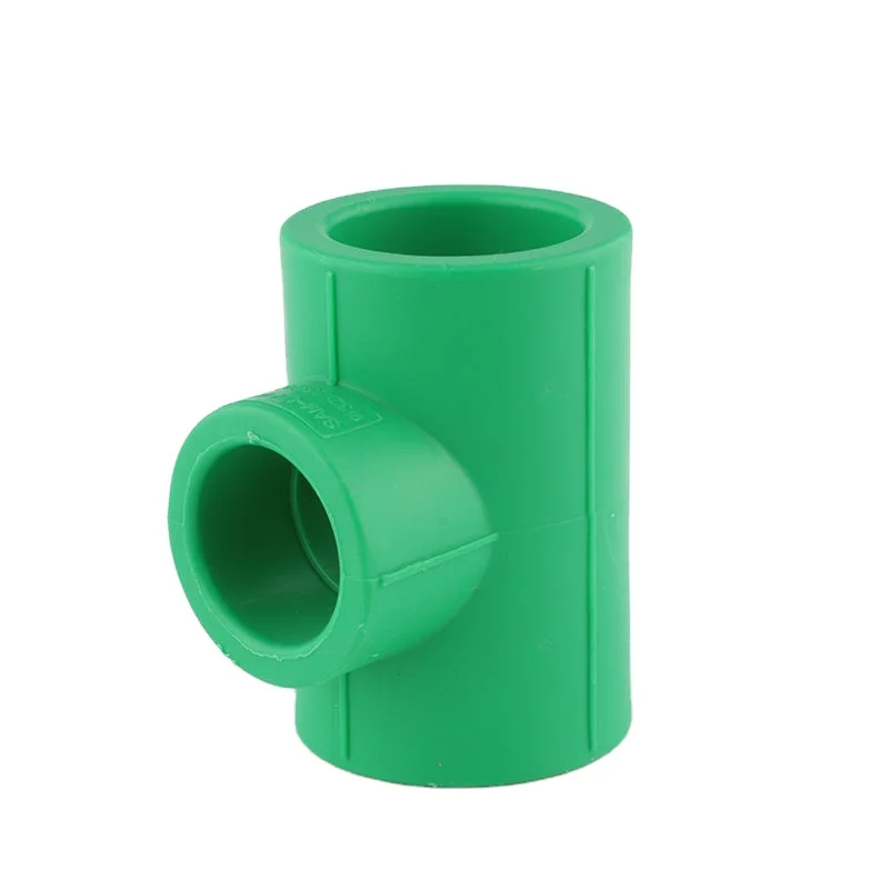 Tee PPR Pipe Fitting Green Color Customized 20-125mm Size Plumbing Tubes PPR Tee For Water Supply  water pipe