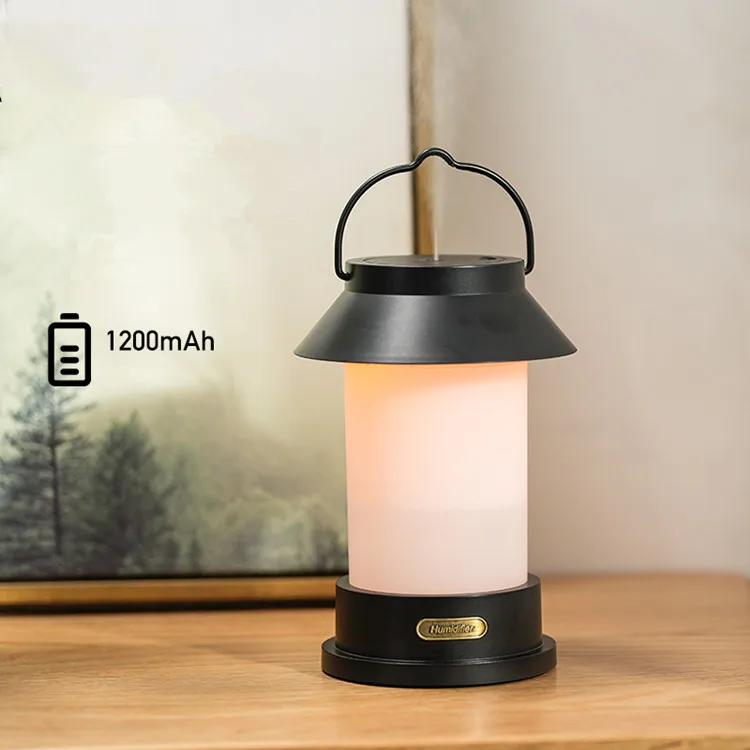 New 400ml Air Mist Spray Tent Camping Outdoor Humidifier Vintage Lamp Retro Led Light Humidifier Mini Lantern Humidifier
