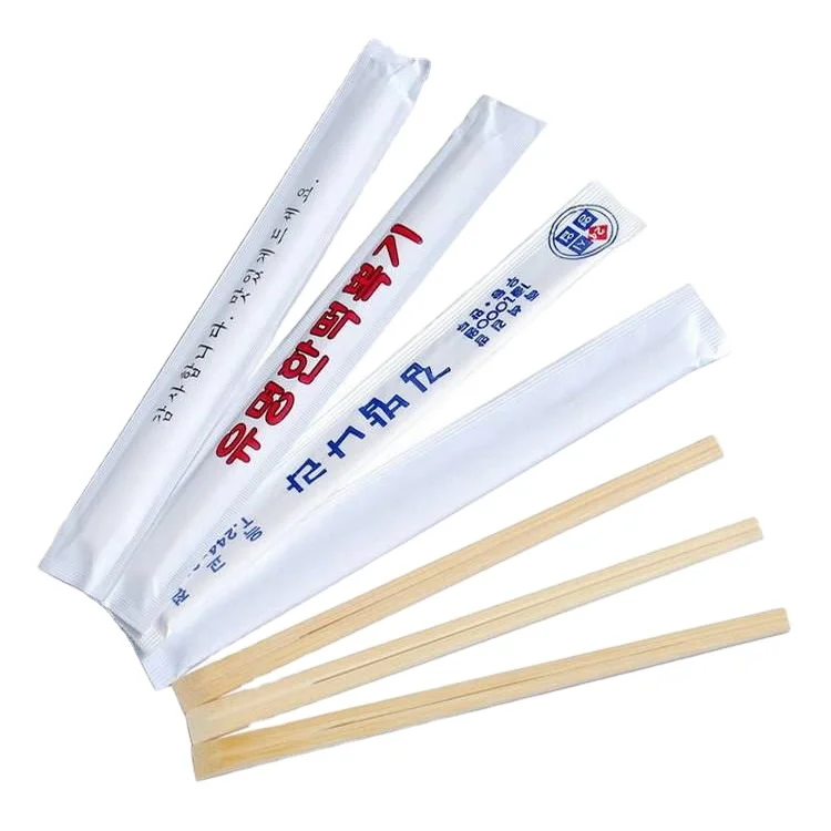 Chinese Bulk Disposable Eco-Friendly Paper Wrap Bamboo Funny Tensoge Chopstick For Restaurant