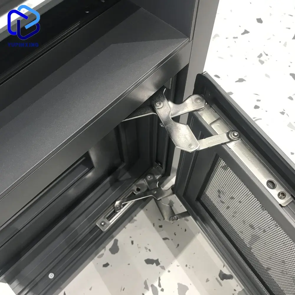 Black latest bullet proof double pane french aluminum casement modern house half round aluminium design in pakistan home windows