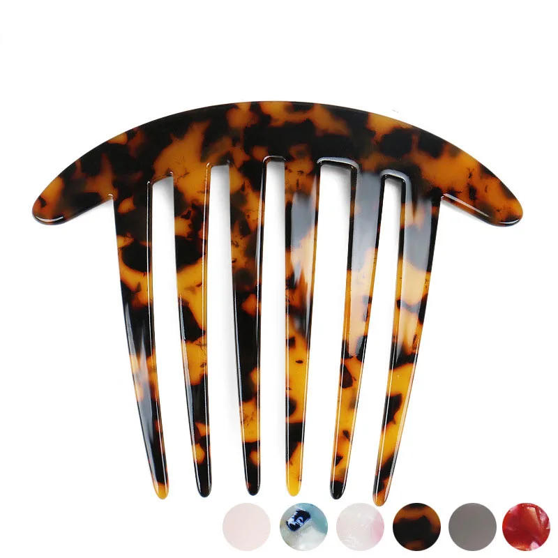 Cellulose Acetate Portable Marble Wide Tooth Anti Static Detangling Hair Comb