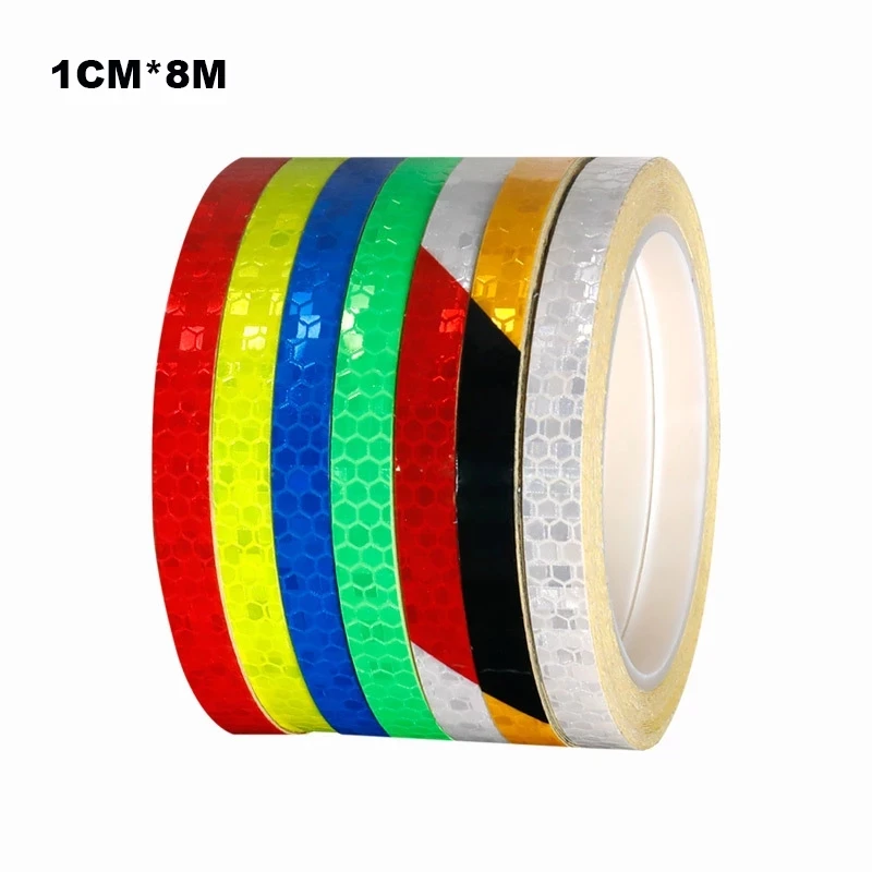 
Bike Stickers Reflective 1cm*8m Bicycle Sticker Waterproof MTB Bike Wheel Safety Adhesive Tape Bike Warning Strip Bicycle Parts 
