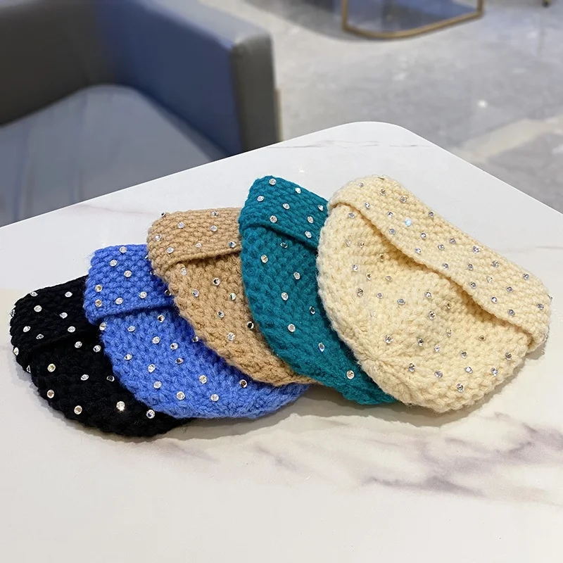 Bling Shining Women Beanie 5 Colors Luxury Winter Hats For Girl Ladies Christmas Fitted Designer Knitted Outfits Tops