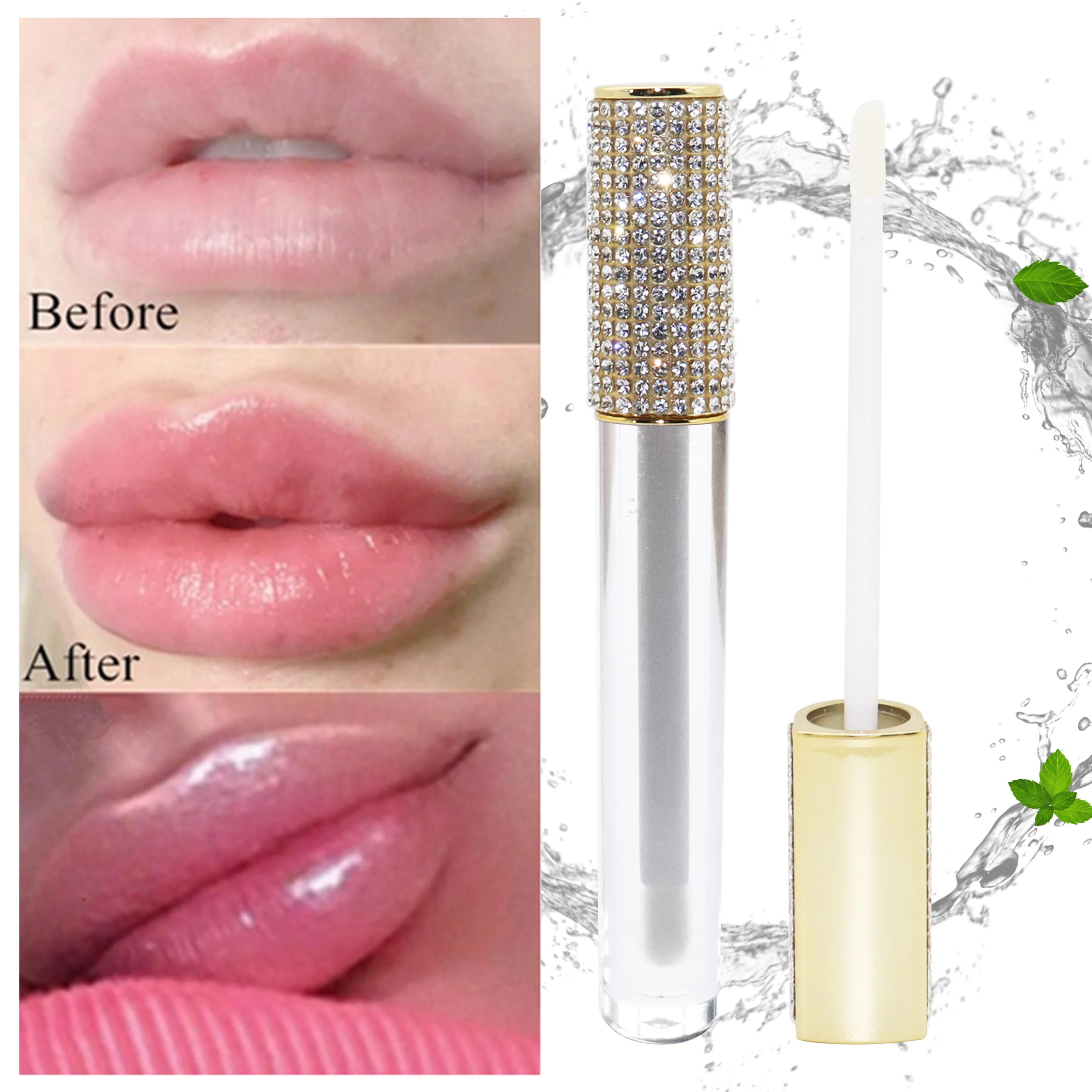 OEM/ODM Custom Lip Plumping Gloss Vegan  Lipgloss Sun  Moisturizing Lip Plumper Tubes Private Label Option