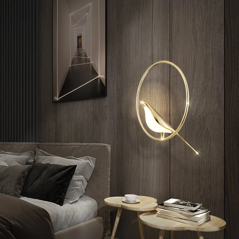 Contemporary Nordic Bird Design LED Acrylic Pendant Lamp for Bedside Room