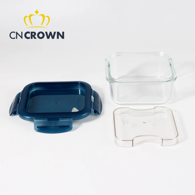 Wholesale tiffin bento lunch box and thermos glass bento box with plastic lid space kitchen food containers glass set