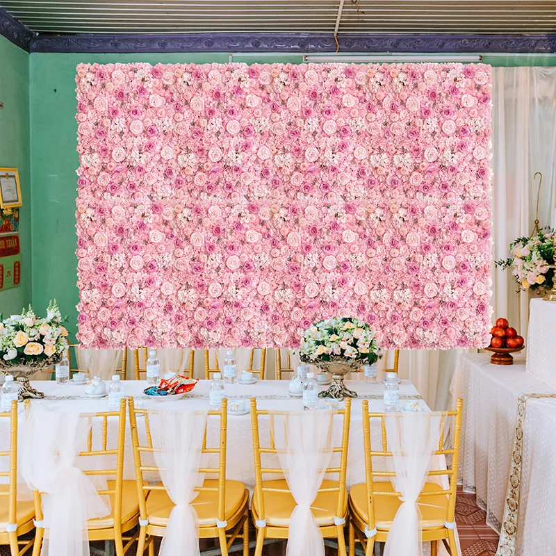 Free Sample Artificial Flower Wall Wedding Christmas Graduation Halloween New Year Easter Background Decoration Cloth Home