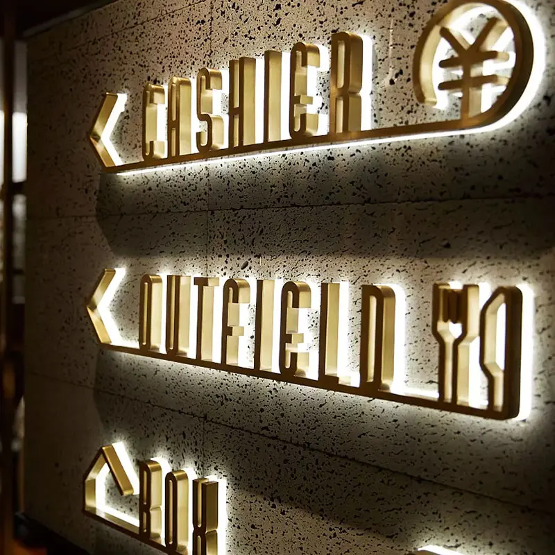 Denison jewelry custom wall 3d logo business store signs indoor acrylic frame backlit led light box sign