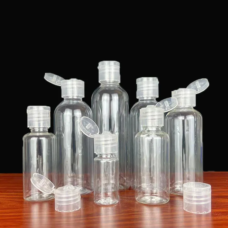 Cheap PET plastic 50 ml flip top cap bottle 30ml 50ml 100ml plastic lotion cosmetic squeeze bottle