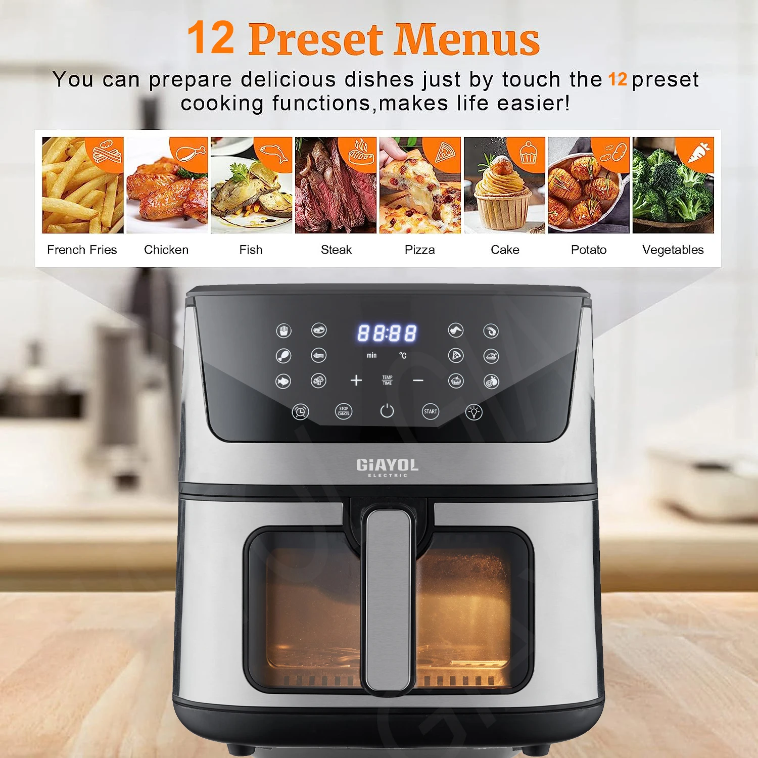 Brand new electronic air fryer plastic wholesale deep fat fryer multipurpose air fryer