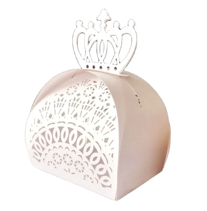 Custom promotion paper chocolate gift box wedding favor crown shaped sweet candy boxes