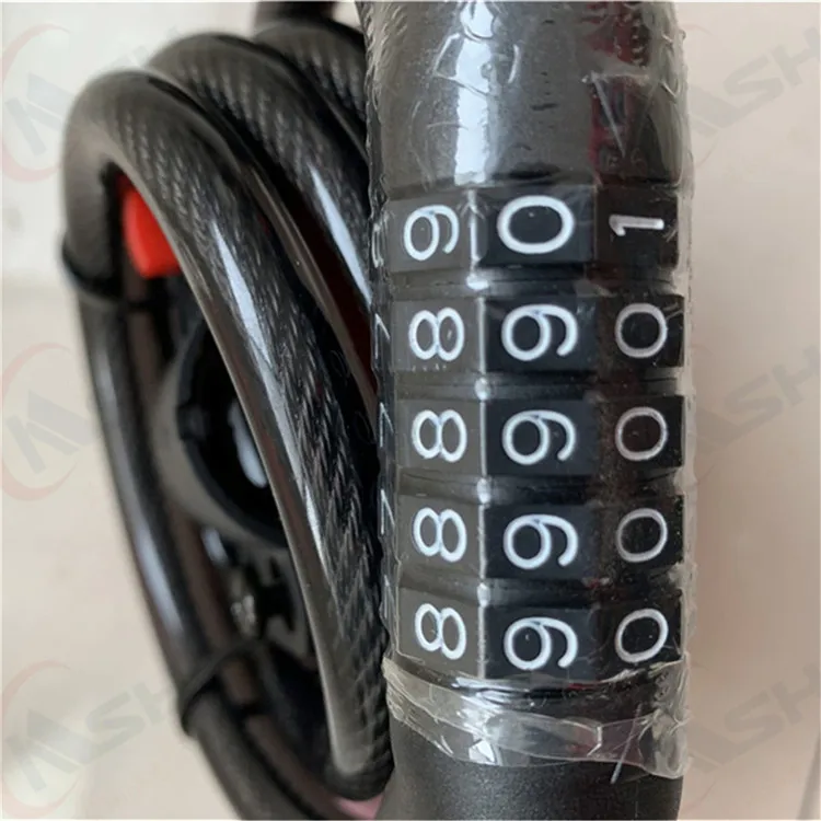 1/2 Inch Diameter Bike Lock Cable 4 Feet High Security 5 Digit Resettable Combination Coiling Bike Cable Lock