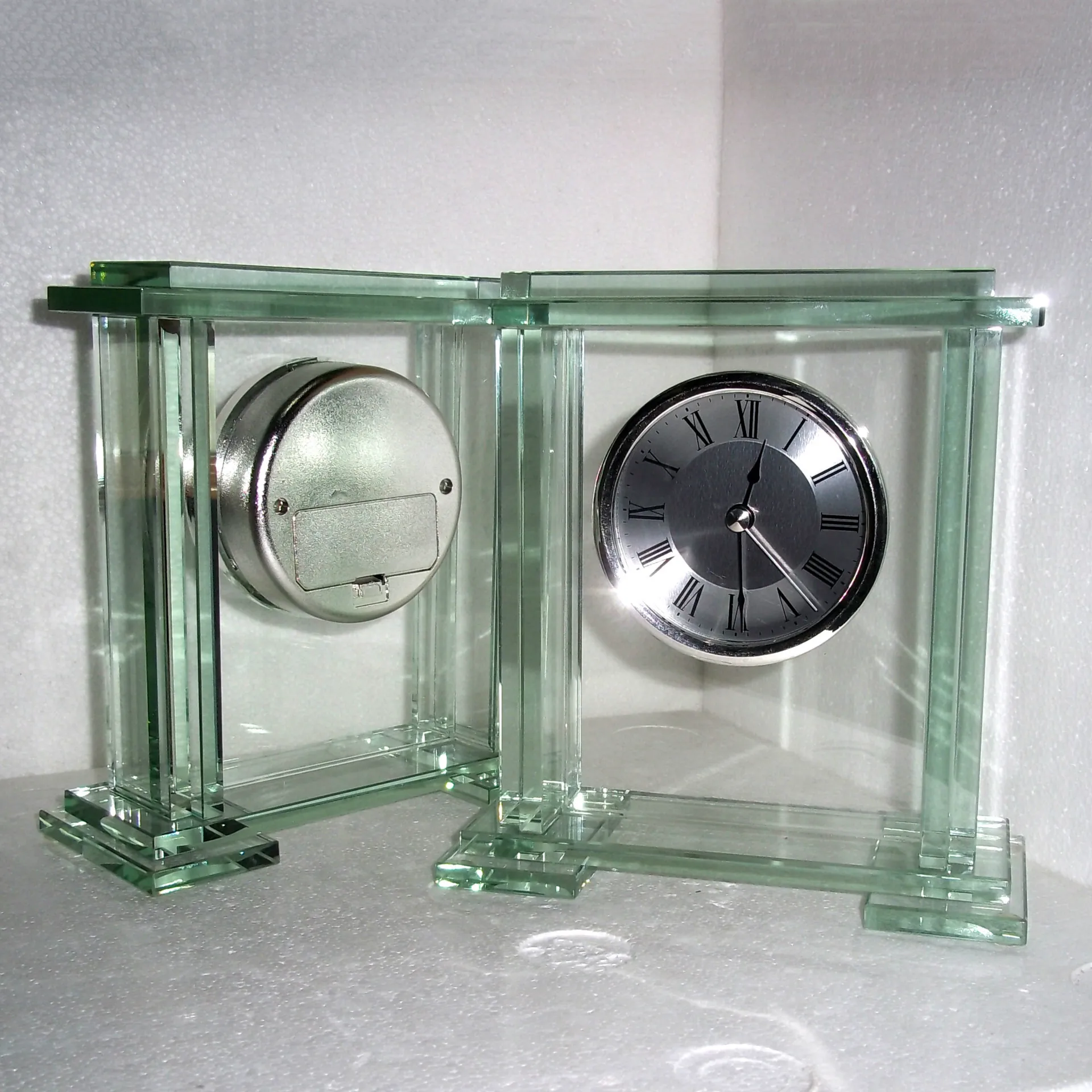 Glass And Metal Gift Mantel Alarm Clock Gift Clock
