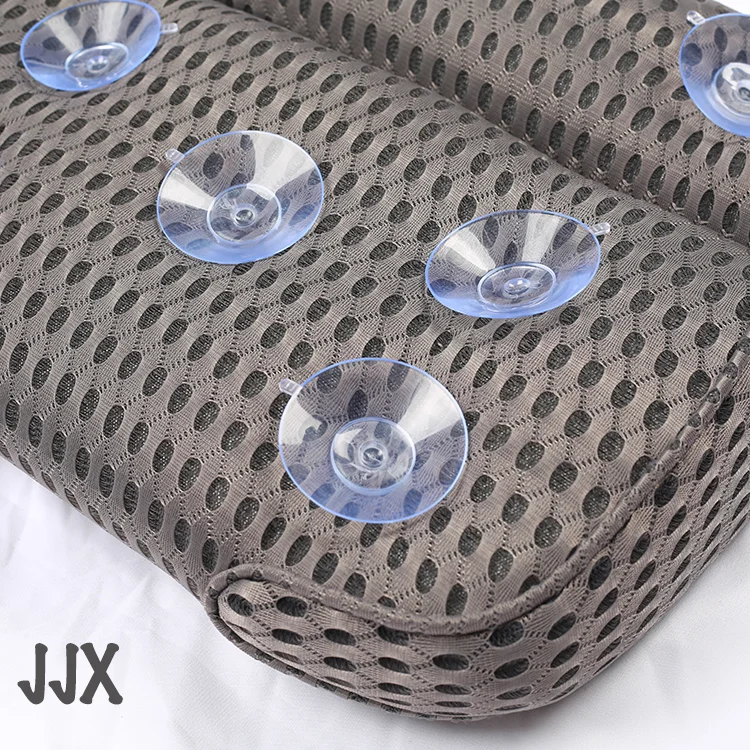 Washable and comfortable 4D mesh luxurious headrest soft and washable spa bath pillow  with suction cup