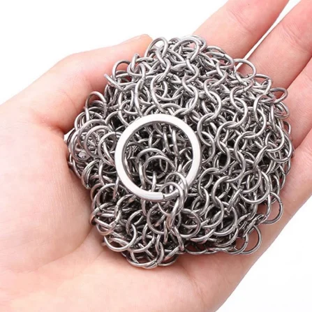 4 5 6 7 8 дюймов 304/316 нержавеющая сталь Chainmail кастрюля скребок для мытья посуды чугунный очиститель