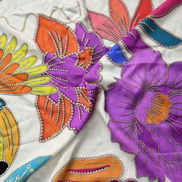 100% Synthetic Silk Poplin Fabric Breathable Mildew Proof Moisture Absorbing Shrink Proof Anti-Static Fashionable Printed Fabric