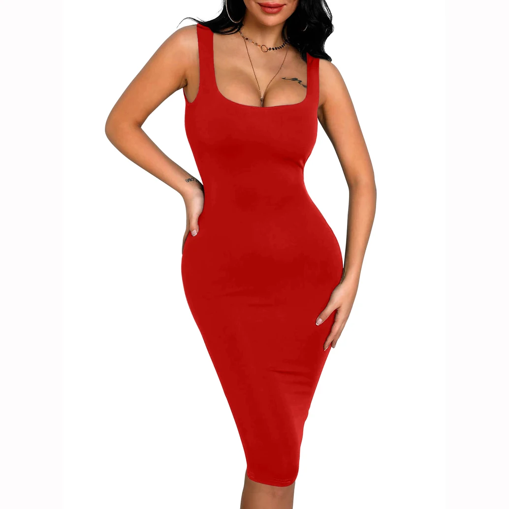 Custom Color Sleeveless Sexy Club Dresses Bodycon Plus Size Sexy Dress