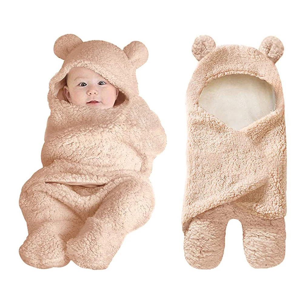 Amazon Best Sale High Quality Cute Newborn Boys Girls Plush Sleeping Swaddle Baby Wearable Blanket for 0 to 6 Month Unisex Baby