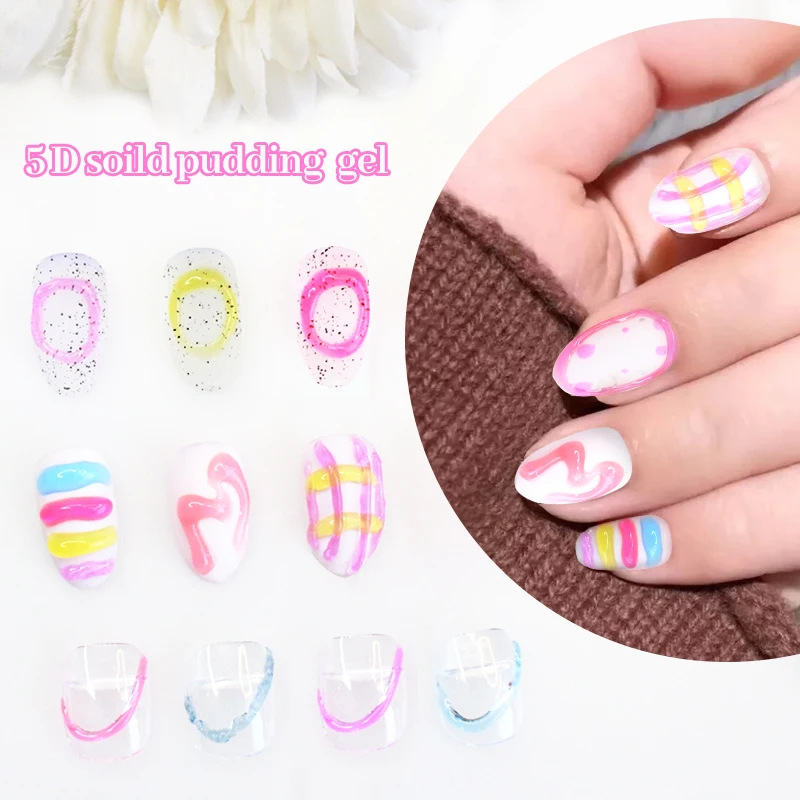 Beauty popular colors candy 5d gel painting nail art designs pudding nail gel