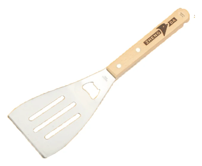
BBQ Grill Spatula Stainless Steel Shovel with Wooden Handle Griddle Scraper 