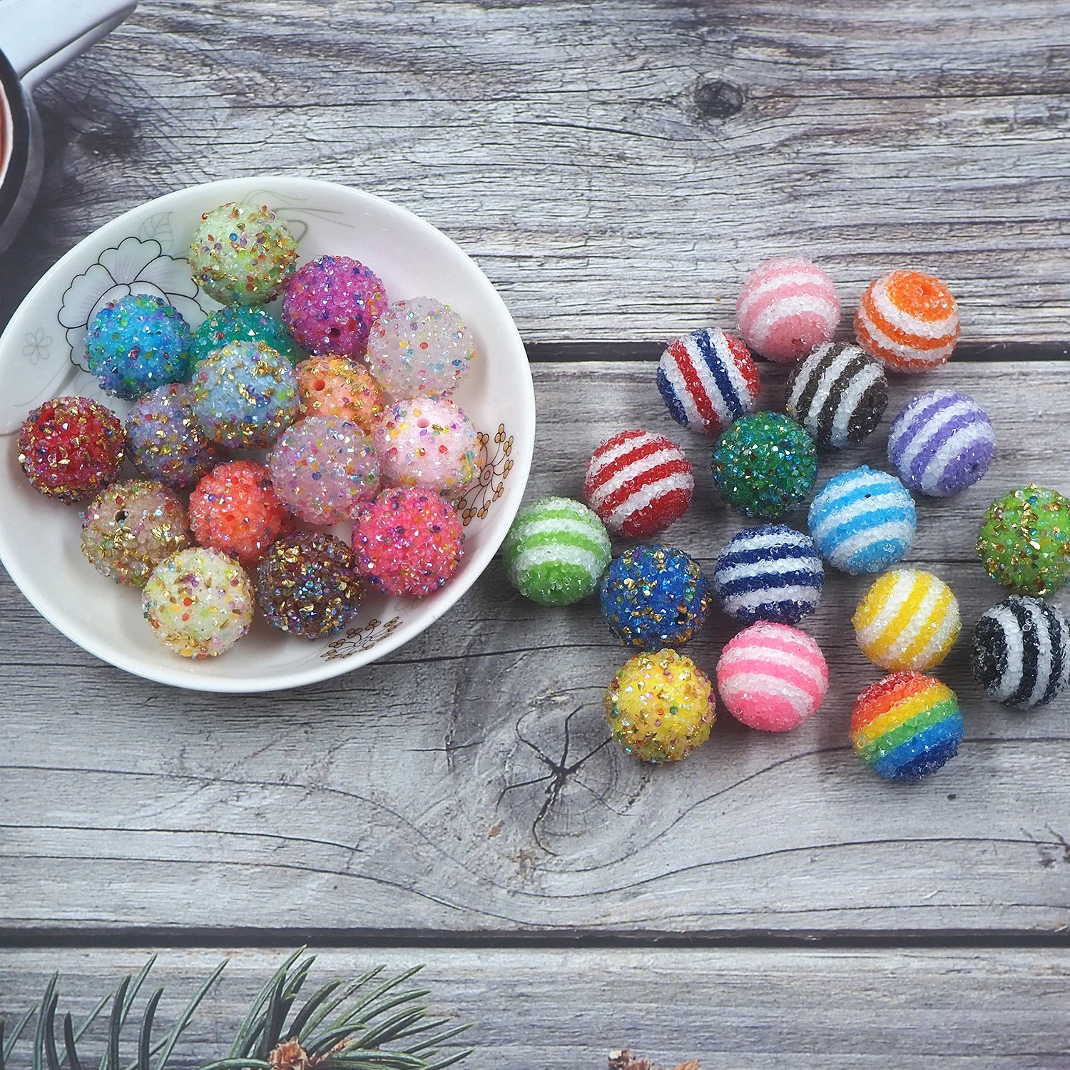 Hot Sale Jewelry Making DIY Charms Bracelets Accessories Spacer Mermaid Round Shape 20mm Acrylic Beads Wholesale