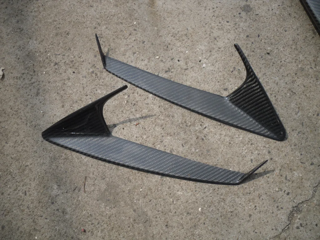 For Carbon Fiber Skyline R35 GTR Wald WD Style Front Bumper Headlight Eyebown CF