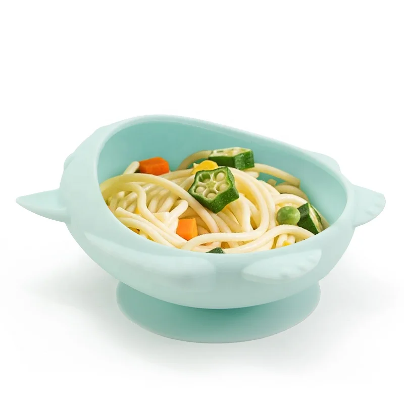 New Anti Slip Bpa Free Cute Matching Baby Feeding Products Silicone Baby Bowl With Suction