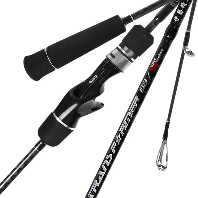 1.91mSolid Carbon Ultralight Lure Fishing Rod Spinning Casting Prawn Trout Fishing Rod