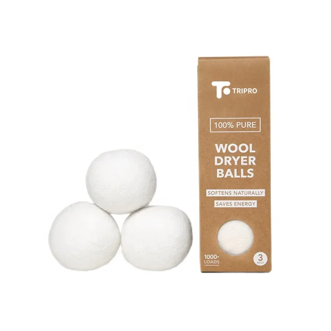 Organic Sheep Wool Dryer Balls Eco-Friendly Natural Woolen Laundry Felt Eco-Discs Organic and Green Solution for Dry Cleaning