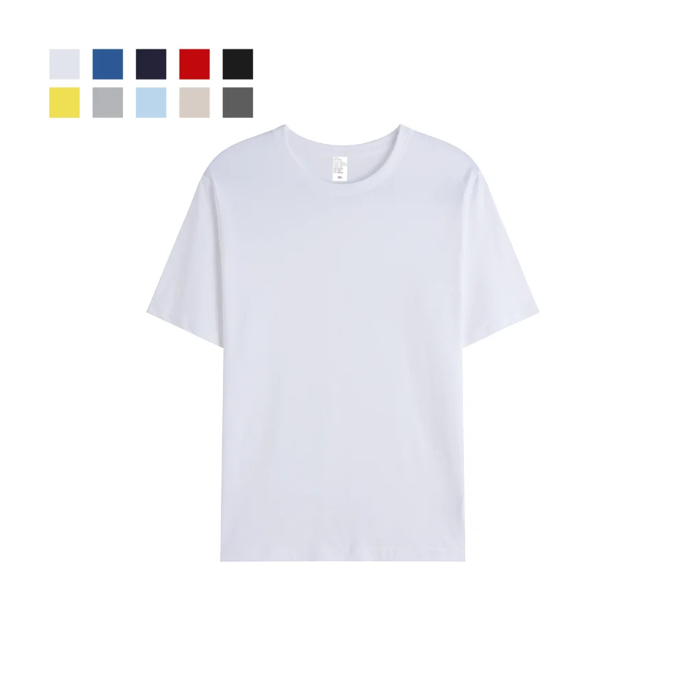 Plain White Cotton T-shirts Wholesale Unisex Breathable Regular Fit Short Sleeve Tee Custom Logo
