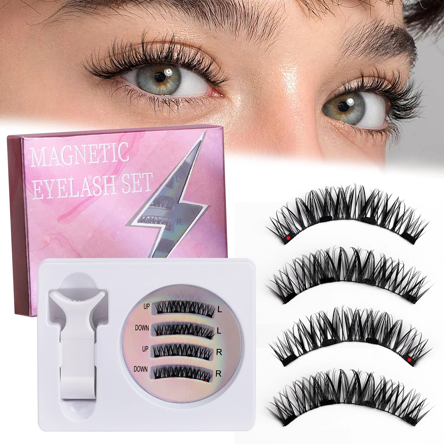 Wholesale Soft Magnetic Lashes Private Label Glueless Lash Clusters Diy Lash Extension Kit Quantum Magnetic Eyelashes