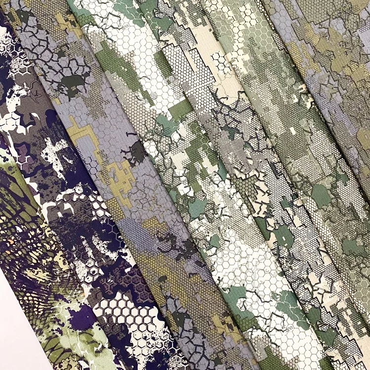 Camo pattern 0.5cm*0.5cm polycotton dark green forest jungle wholesale-rip-stop-camouflage-fabric