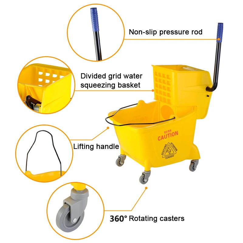 25l wringer bucket easy clean cart mini mop double bucket trolley cleaning bucket and mop