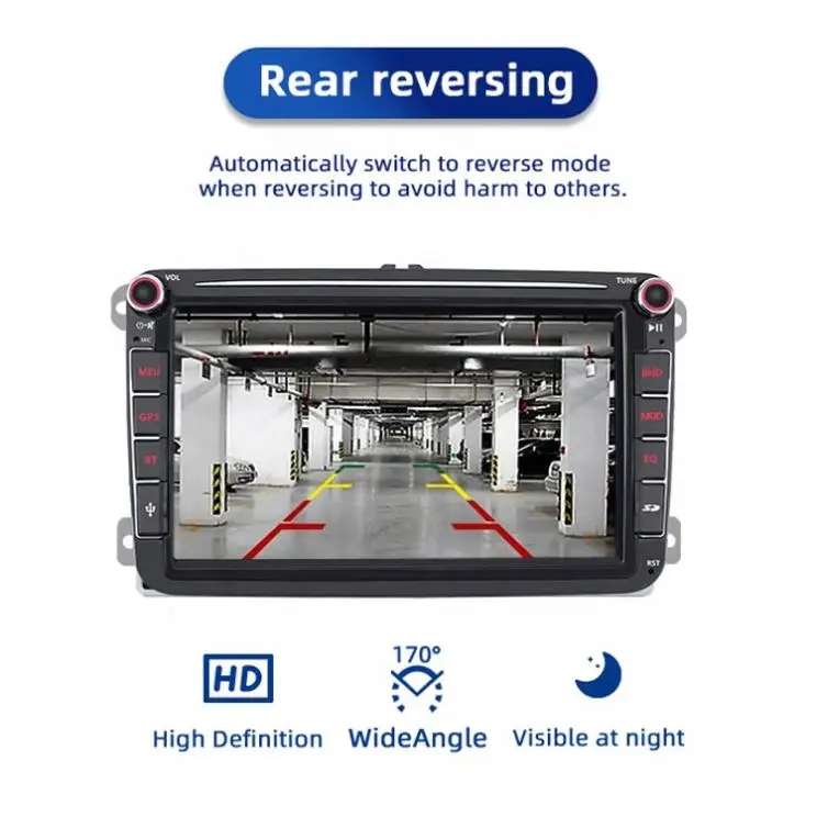 2 Double Din Android 8inch Gps Navigation System Touch Screen Video Car Radio For Vw Tiguan Passat B5 Beetle Caddy