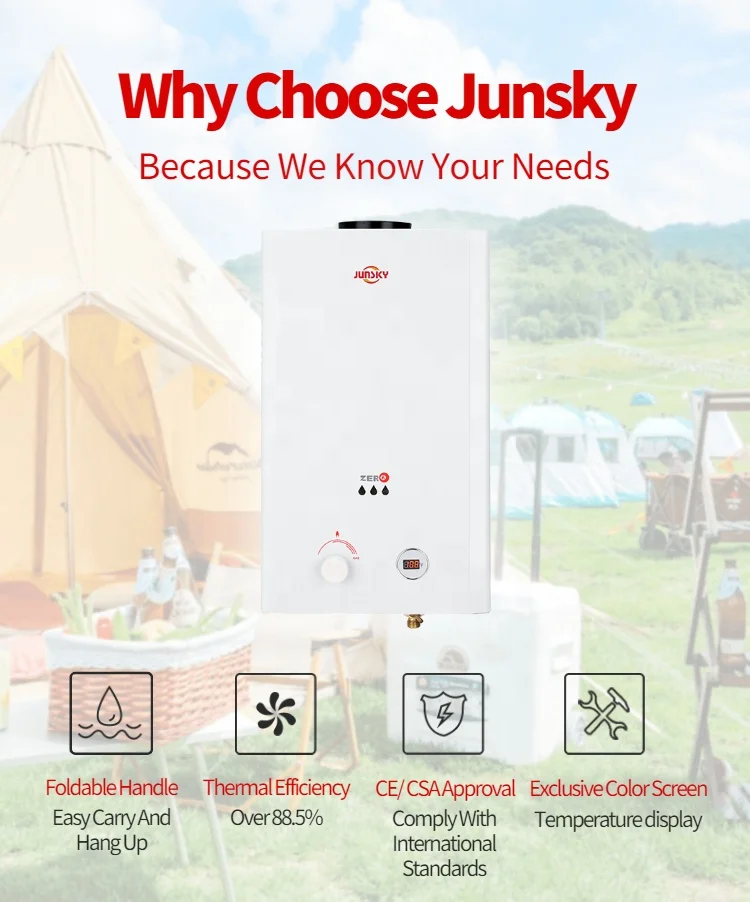JunSky ZERO Series Low Water Pressure Instant Gas Hot Water System Tankless Gas Water Heater of 10L/16L