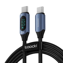 Toocki RTS Fast delivery 5a 100w type c to c cable led displayport type c fast charging pd cable for Notebook/Phone