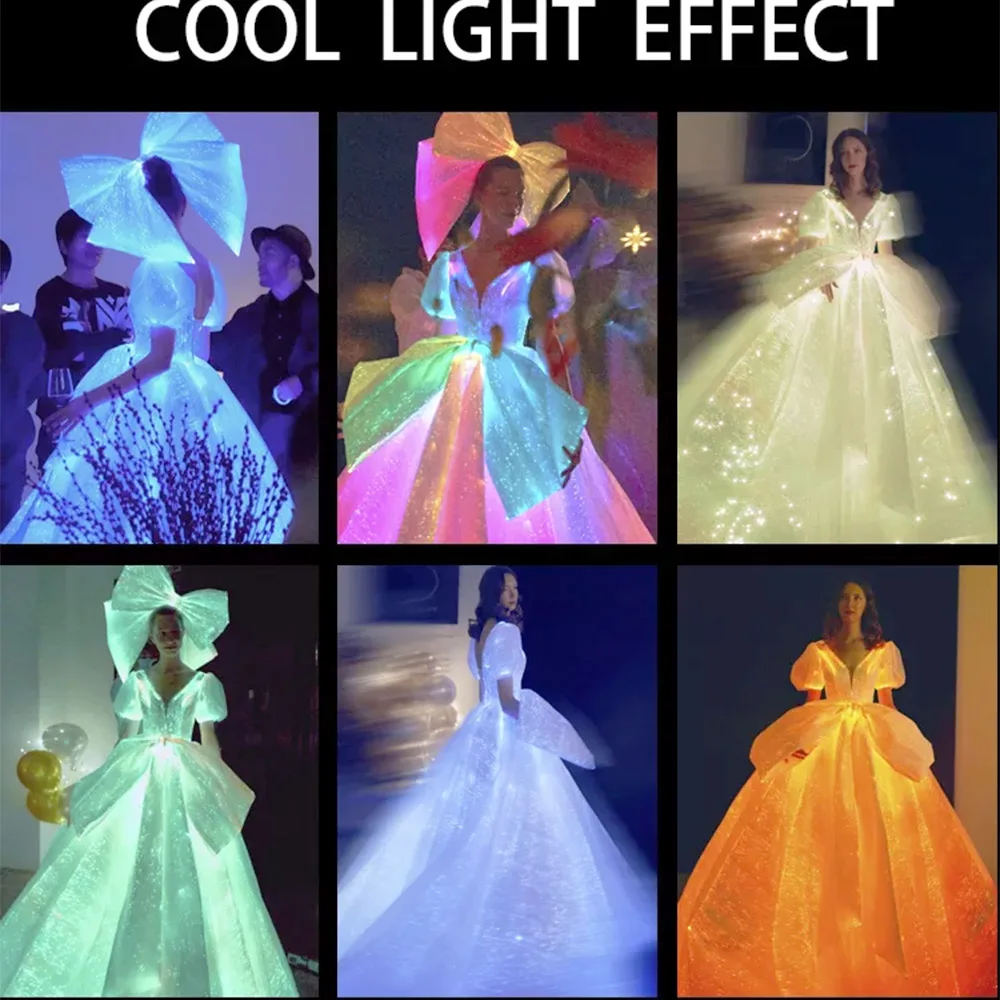 LED Luminous Fiber Optics Clothing Fabric - Optic Fiber Fabric LED Lights for Puffer Jacket - Fiber Optic Net Fabric by the Yard