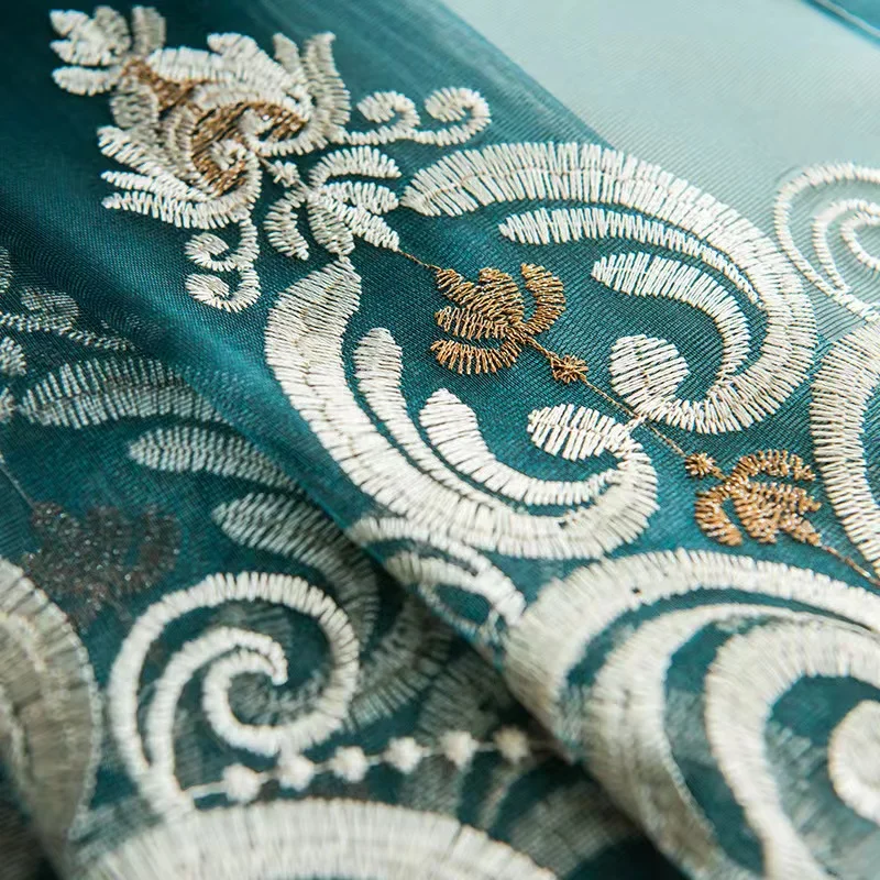 European Luxury Customization Ready Made Finished Embroidery Curtain For Living Room